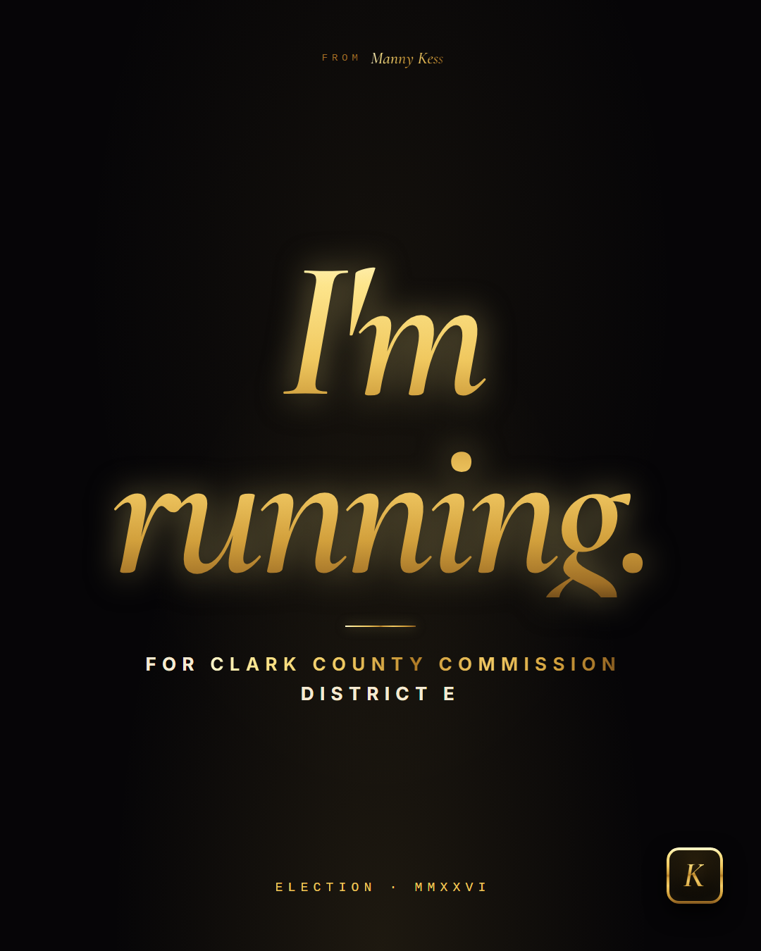 I'm running announcement