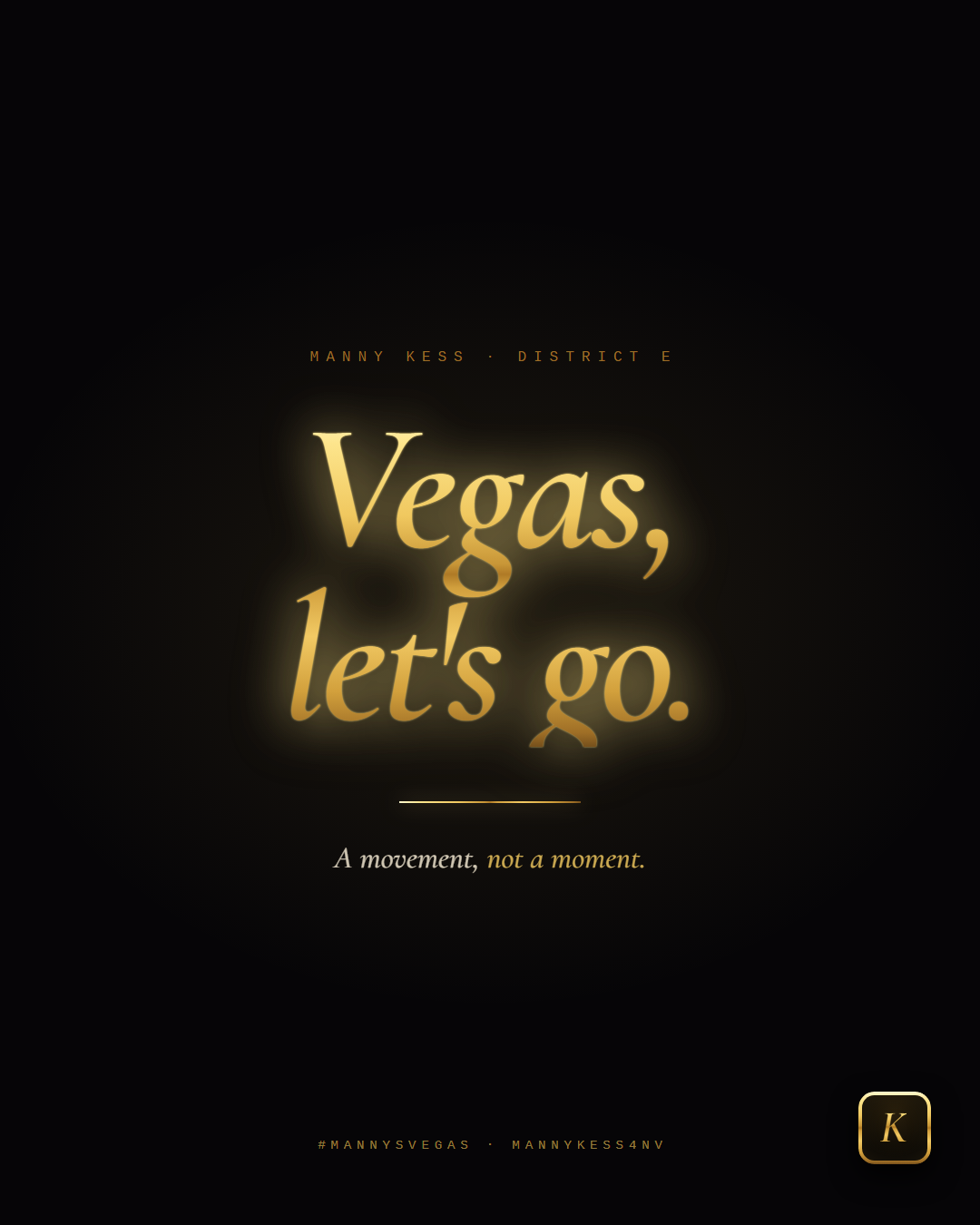 Vegas, let's go. manifesto