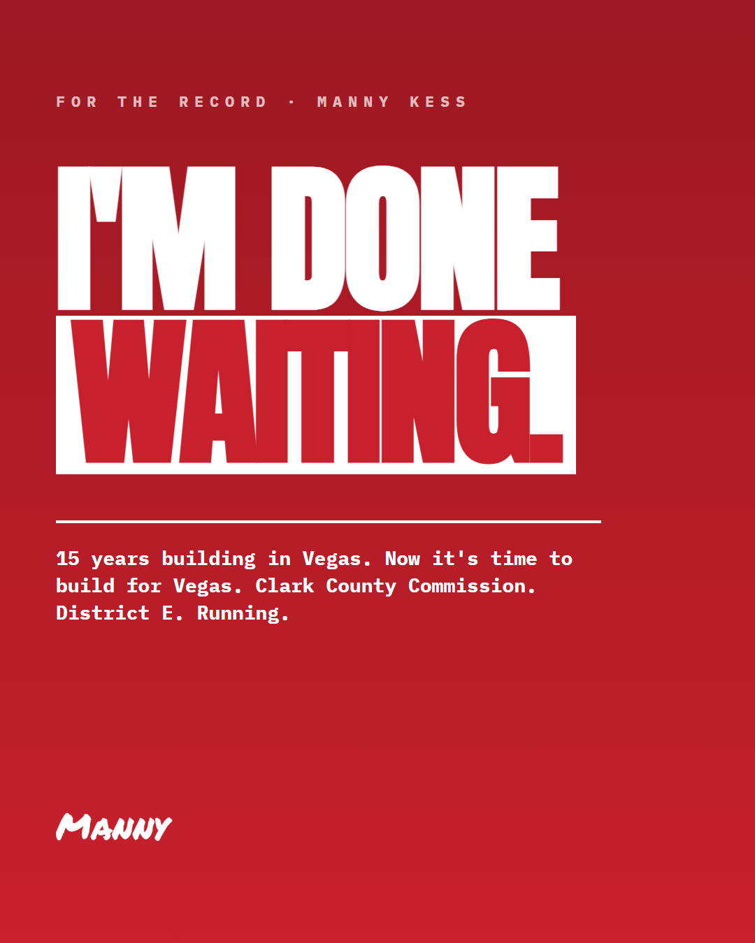I'm done waiting
